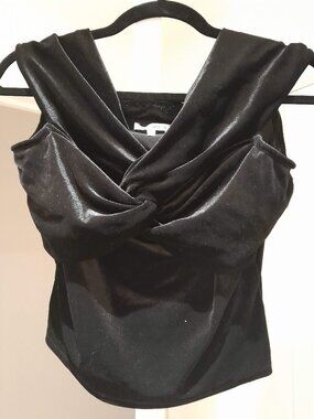 Reformation Ezlynn Knit Top Black Velvet - Size M